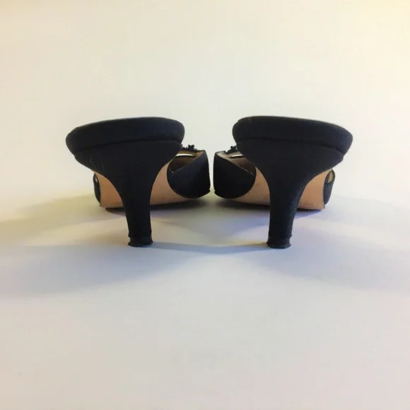 Kate Spade Black Textile Medium Heels Mules Sz6.5 - Picture 6 of 8